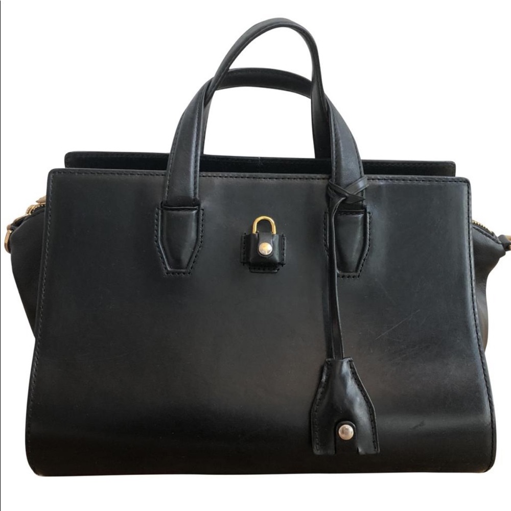 Pelican Black Cowhide Leather Satchel